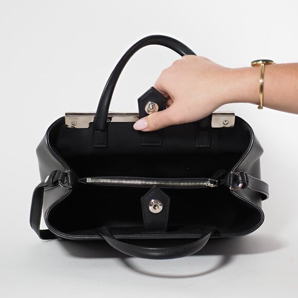 Fendi Petite 2Jours Black Leather Tote with Multicolor Dolce Studs - Picture 11 of 15